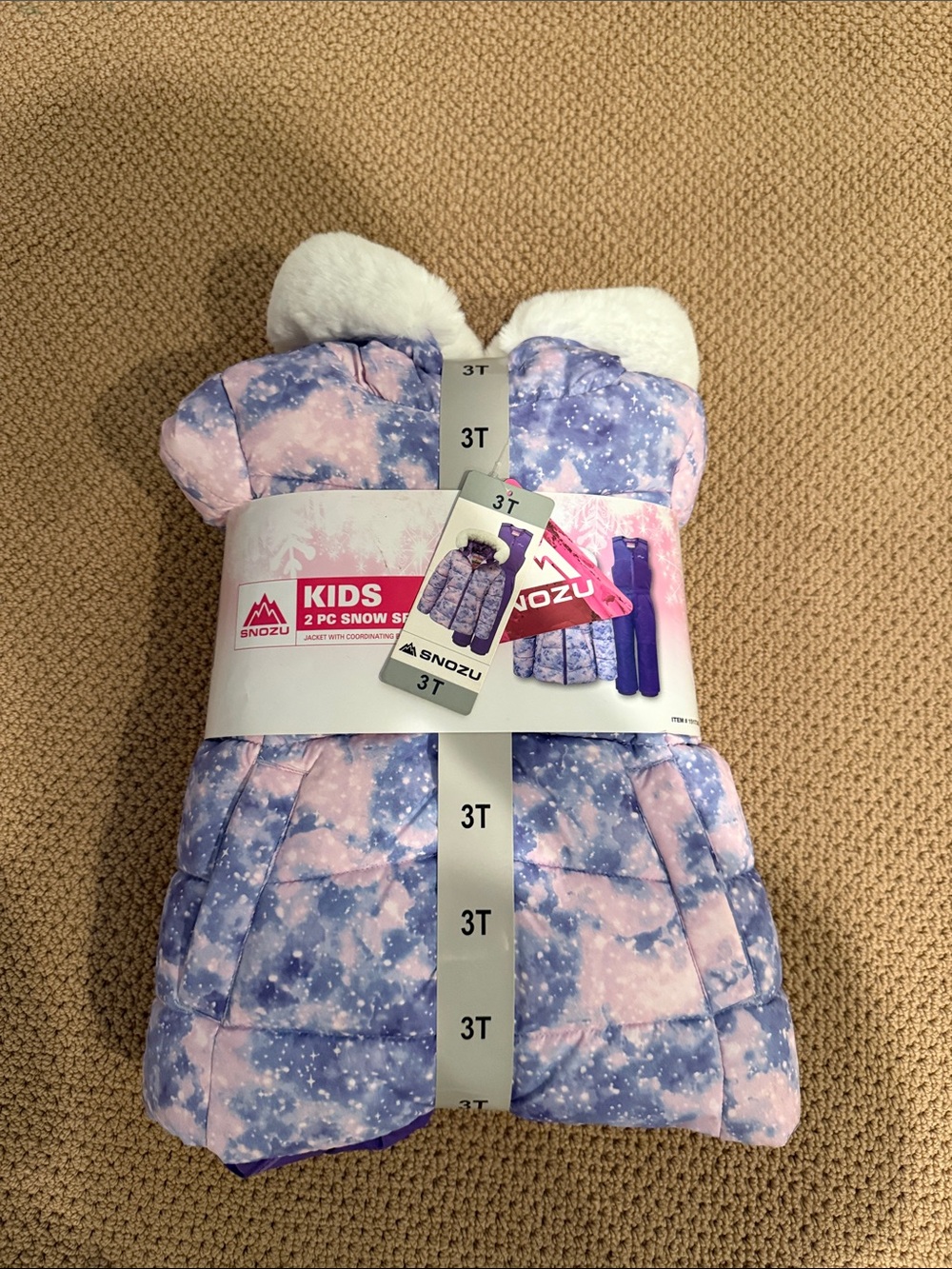 Snozu Girls Pink & Blue Galaxy Print 2-Piece Pajama Set